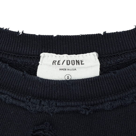 RE/DONE Recycle Distressed Crew Sweatshirt S - Picture 4 of 13